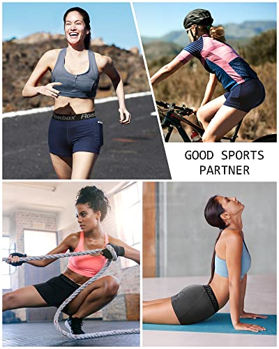 Roadbox Compression Shorts Women 3" Volleyball Shorts With Pockets Cool Dry For Running Workout Yoga Cycling Swimming Dance #TOP4