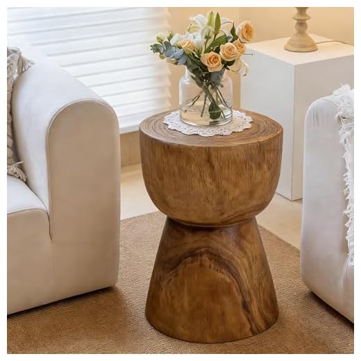 Handcrafted Organic Modern Drum Side Table