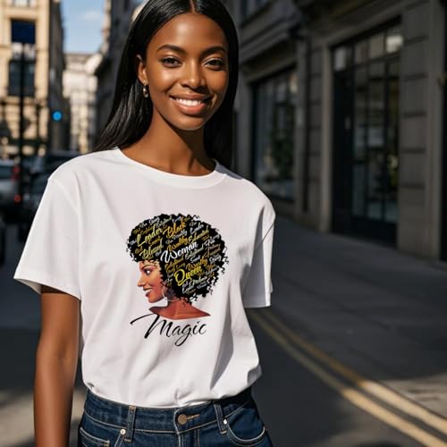 Image of Black History Shirts Black Graphic tees for Men and Women, Magic Fashion Afro American Natural Hair Vintage Melanin T-Shirts