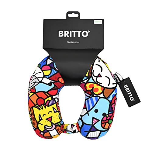 Almohada de viaje espuma viscoelástica azul semicircular miniatura 2