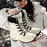 Comodidad óptima: estas botas de nieve están diseñadas ergonómicamente para sus pies, con una parte superior sintética duradera resistente al agua y un cálido forro de piel sintética, manteniendo su pie con la comodidad extrema durante toda la temporada de nieve en invierno.