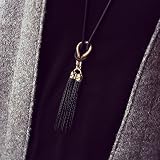 Necklace to Hold Ring Women Sweater Necklace Necklaces Match Chain Chain All Tassel Long Necklaces &