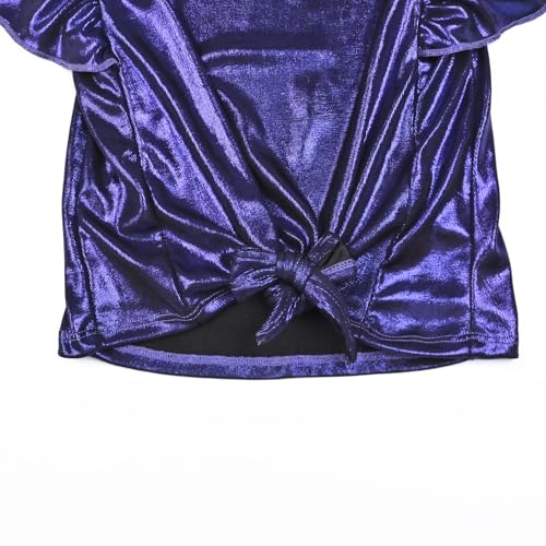 Image of Mirawise Girls Shirts Metallic Tops Clothes Tshirt Ruffle Short Sleeve Tee Size 6-14