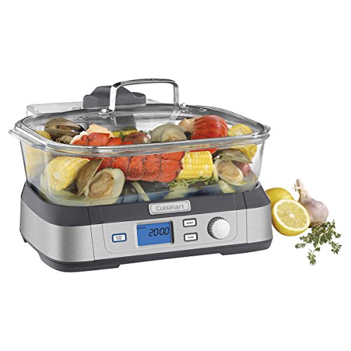 Cuisinart Cook Fresh Digital Glass Steamer, 5 Preprogrammed Food Settings, One Size, Stainless Steel (STM-1000C) by Cuisinart - Used condition - CA$119.97