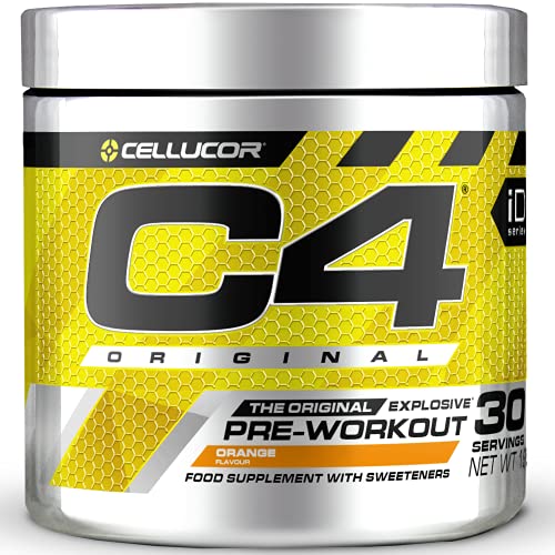 C4 Original - Suplemento en polvo para preentrenamiento - Naranja | Bebida energética para antes de entrenar | 150 mg de cafeína + beta alanina + monohidrato de creatina | 30 raciones