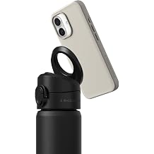 RhinoShield Black AquaStand Magnetic Bottle 23oz with Shell Beige iPhone 16 SolidX Protective Case | Stainless Steel Insulated Water Bottle with Straw Lid and MagSafe Compatible Handle