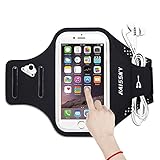 HAISSKY Schweißfest Sport Armband Universell Handyhülle iPhone,Joggen Radsport Fitness Arm Tasche -Mit Schlüsselhalter,Kabelfach,Kartenhalter,für iPhone 8/7/6/6S/SE,Galaxy S7/S6/S5 bis 5.2 Zoll