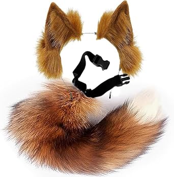 Valpeak Fox Ears and Tail Set Furry Cat Ear Wolf Tail Cosplay Costume Over 1 Years Old