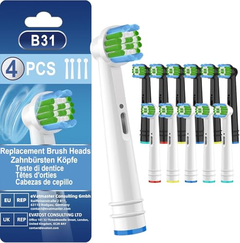 CALLYSONIC Cepillos Cabezales Compatible con Oral Cepillos Eléctrico, Recambio Cepillos Cabezales Compatible con Oral Cepillos Eléctrico (12 Negro/Blanco)