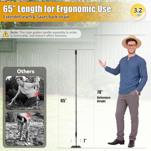 Garden Hoe Tool, 65 Inches Stainless Steel Long Handle Hoe Garden Tool, Garden Hoe for Weeding with 7-inch Wide Welded Blade, Garden Hoes for Weeding, Cultivating, Digging, Loosening, and Planting by UIABOPZ - Used condition - Image 2