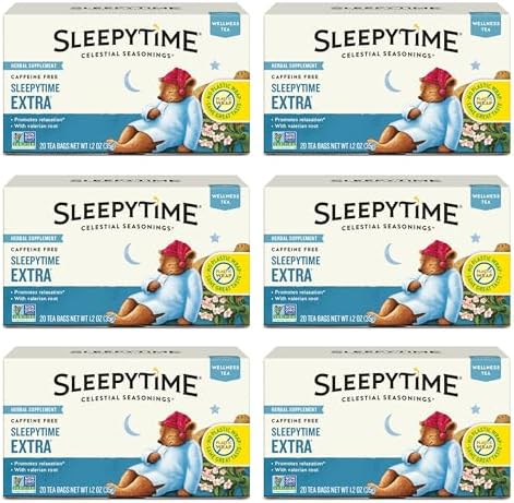 Celestial Seasonings Wellness Tea, Sleepytime Extra, 20 Count Box (Pack of 6)