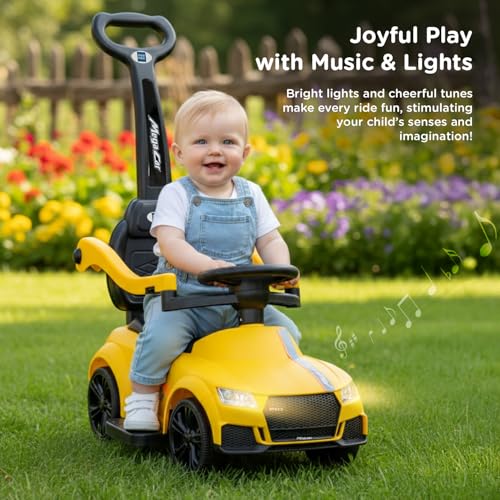 Image of Mee Mee Cruiser Baby Ride-On Car - Safe, Fun, and Interactive Ride-On Toy for Kids Aged 1-3 Years with Music, Lights, and Storage (Yellow)