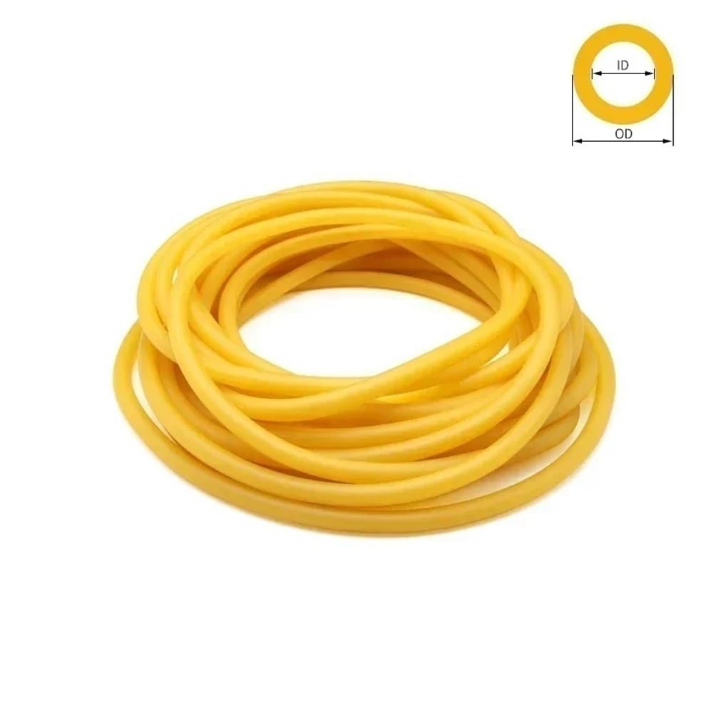 Tubo de Goma Banda elástica Lisa de látex Amarillo, Tubo Natural Resistente for cinturón tensión, 1 Pieza