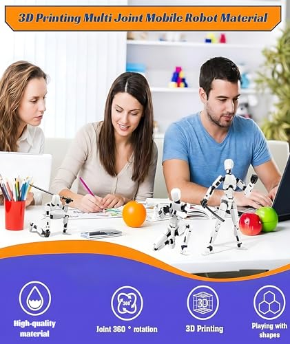 Image of Action Figure, Dummy 13 Action Figure Toys with Articulated Joints, Robot Toy for Desktop Decoration and Creative Displa (White)