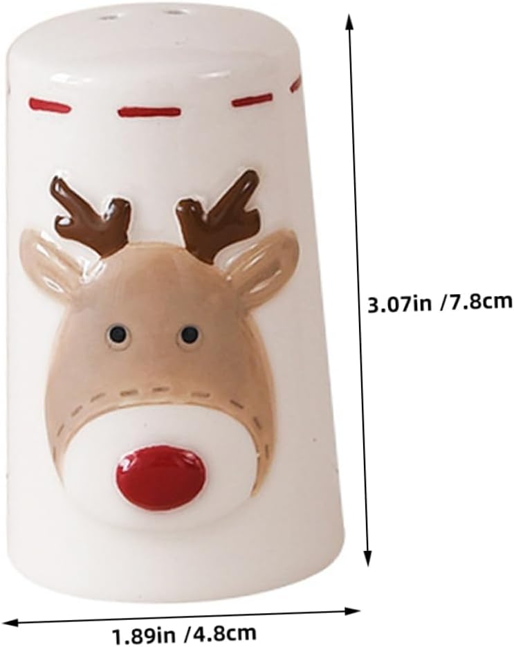 2pcs Ceramic Salt Pepper Christmas Pepper Shaker Spice Bottles for Kitchen Decor Seasoning Containers
