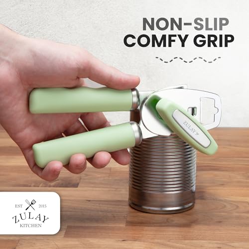Image of Zulay Kitchen Manual Can Opener Heavy Duty Patented Stainless Steel, Sage