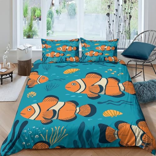 Housse de Couette Poisson-clown 3D Microfibre Respirante Single - 4