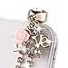 ip570b-3 Cute Crystal LOVE Pink ROSE Anti Dust Plug Cover Charm for iPhone Android ear jack 3.5mm