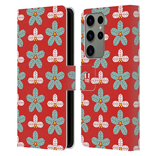 Étui Portefeuille Samsung S23 Ultra Poinsettia Noël pour vos Repas de Fêtes