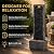 Teamson Home 38.5" Faux Slate Contemporary Outdoor LED Waterfall Fountain with Pebble Base, Gray/Black