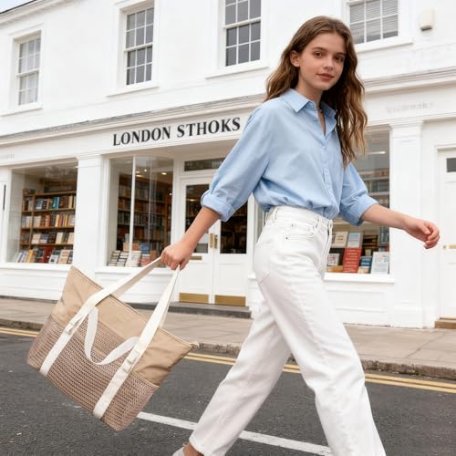 Bolsa tote casual de malla para mujer Lacdo miniatura 5