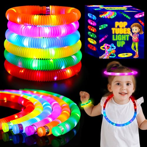 24 pcs Glow Sticks Camping Essentials for Kids, LED Light Up Pop ...