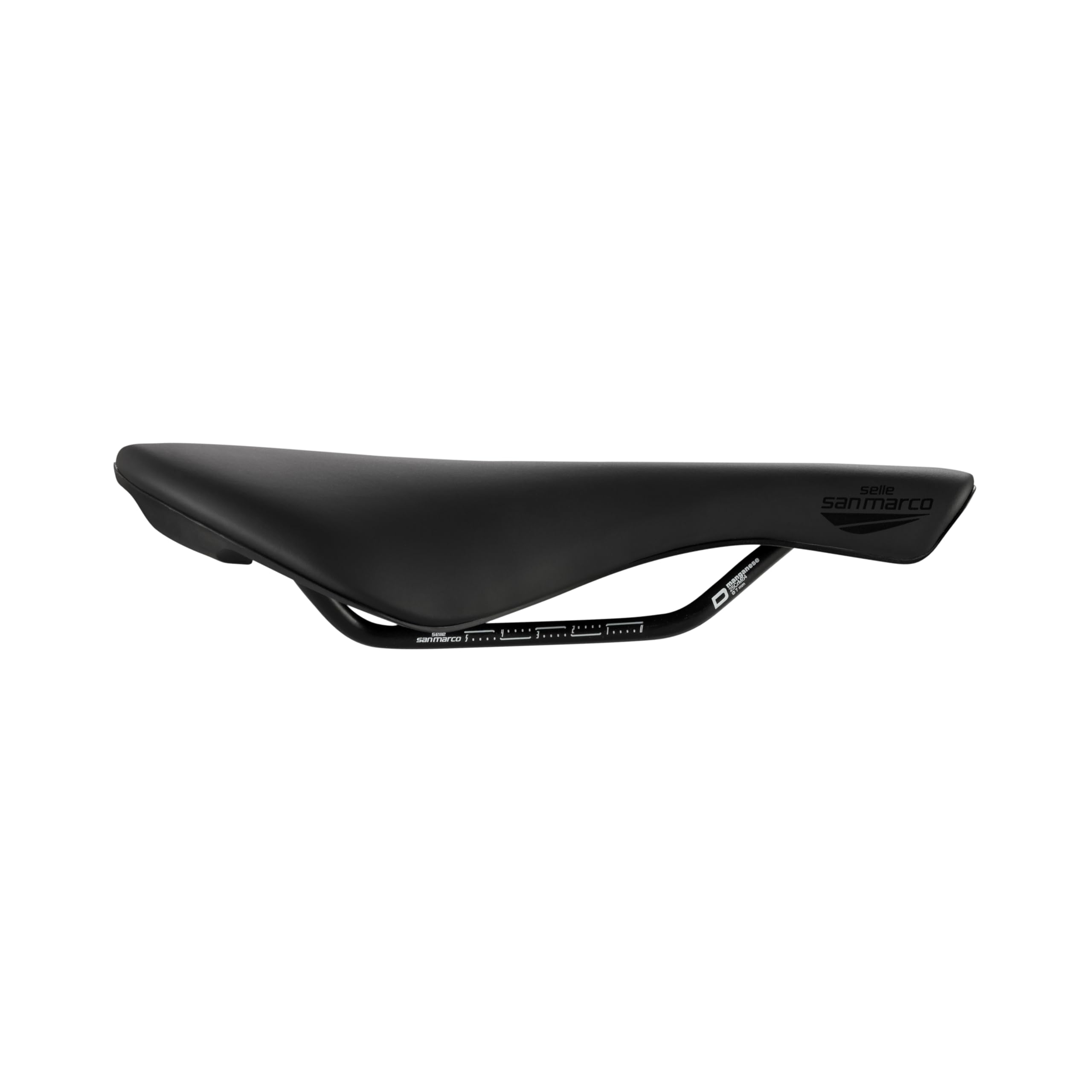 Selle San Marco Mantra Manganese - Sillín Bicicleta Off-Road, Trail, Cross Country, Agujero Anatómico, Funda Protectora, Rail Manganeso - Negro, L2