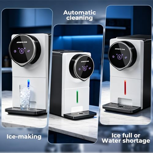 Image of Antarctic Star Nugget Ice Maker Countertop, Gen 2 Self-Cleaning Portable Ice Machine, 33 lbs /24H, 1.8L Water Tank, 1.5 lbs Ice Storage, Touch Screen & Auto Ice Drop, for Home /Office /Kitchen