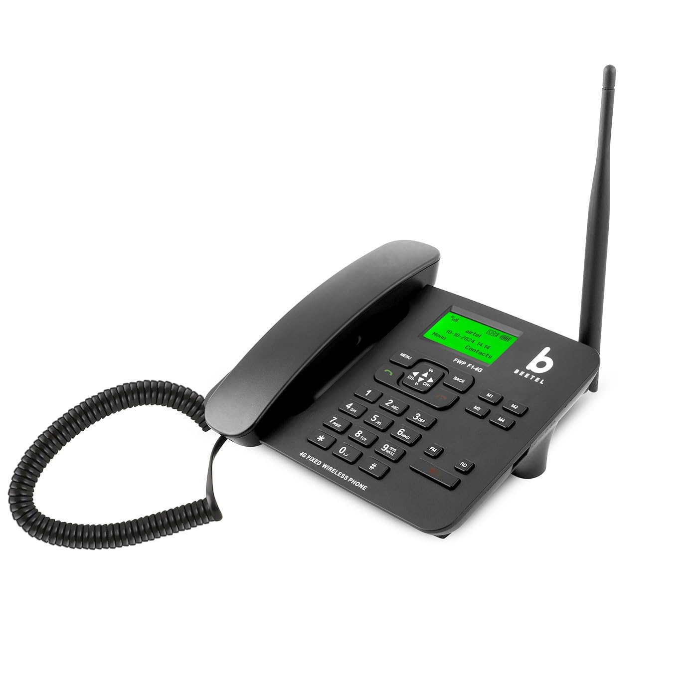 Beetel F1 4G Fixed Wireless Phone, Supports 4G Volte,LCD Display,Speed Dial,Two Way Speaker Phone & Adjustable Volume,Supports Hotline Function,Alarm,4 Direct Memory Keys,MP3 Player,SOS (Black)