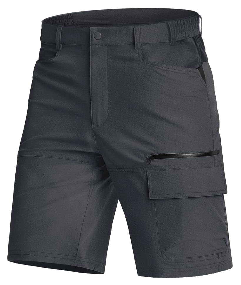 KEFITEVD Men's Outdoor Quick Dry Cargo Shorts Breathable Climbing Safari Shorts Multi-Pockets Pants