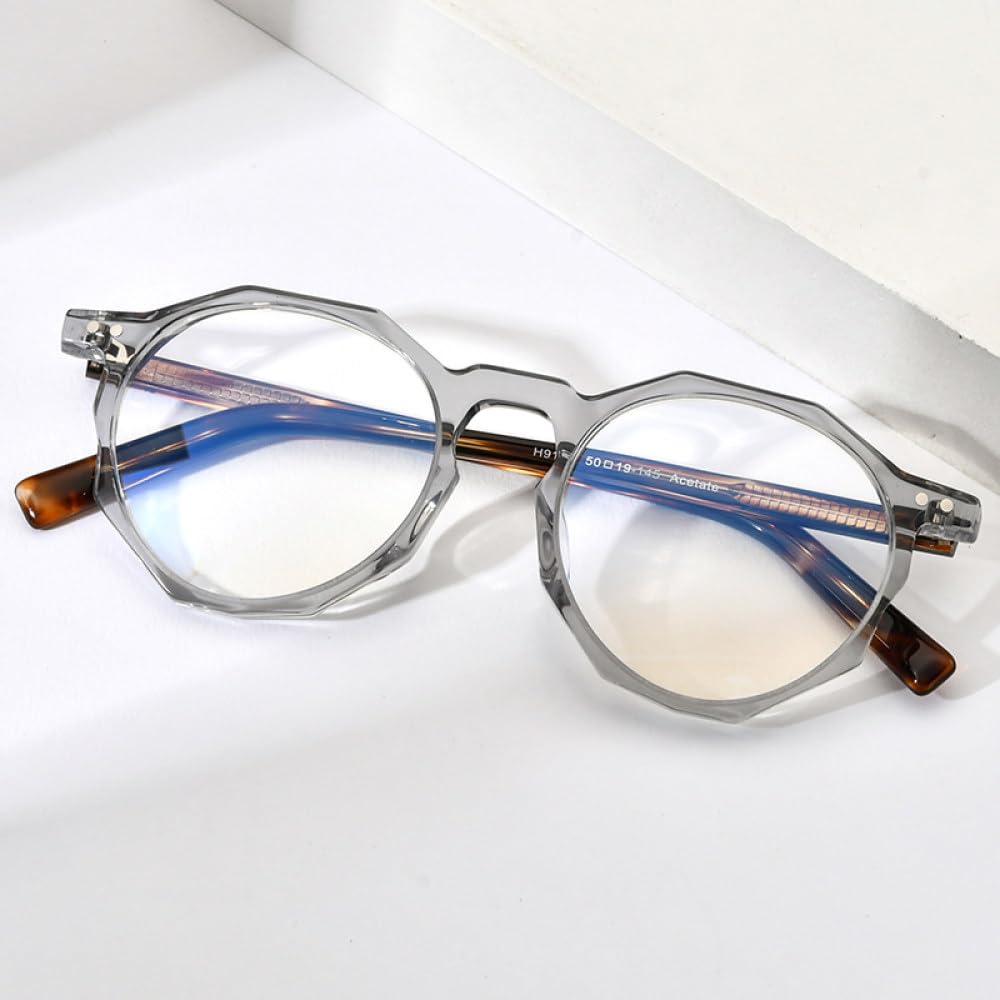 MUTYNE Montura de gafas de acetato para hombre, anteojos polígonos Retro Vintage, gafas para mujer