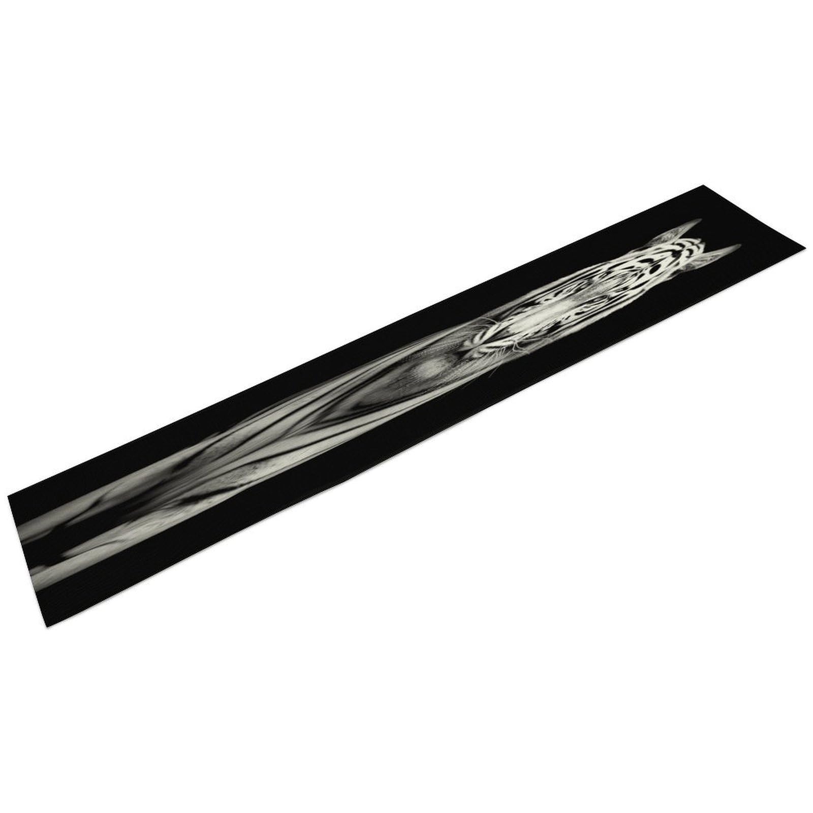 Black and White Tiger Table Runner 13" X 72" Exquisite Linen Table Runner Wrinkle Resistant Farmhouse Rustic Table Runners Seasonal Table Decoration for Kitchen Dining Home Party