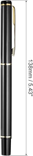 Miniatura 10 de PATIKIL Bolígrafo de tinta negra, bolígrafo de metal para negocios, punta de 0.020 in, 2 recambios de tinta con caja de regalo negra, lujo
