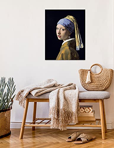 Decorarts - Girl With A Pearl Earring, Johannes Vermeer Art Reproduction. Giclee Canvas Prints Wall Art For Home Decor 20X16 #TOP2