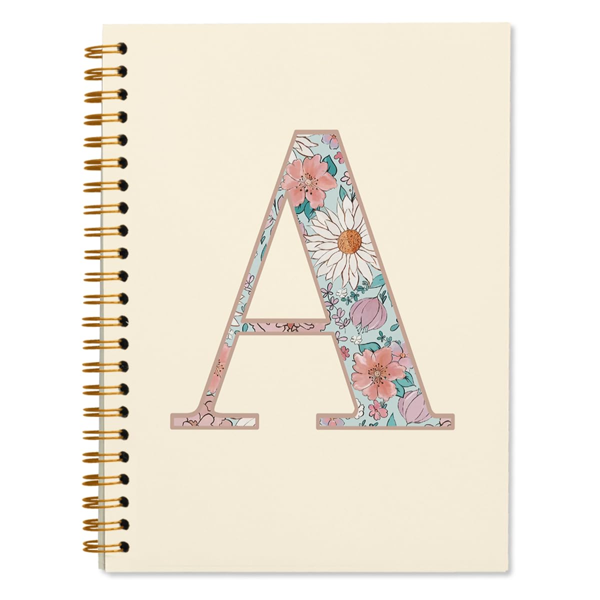 Taccuino iniziale Lettera A, Regali personalizzati, Diari personalizzati per notebook per la scrittura, Regali monogrammati per le donne, Blocchi appunti personalizzati, Notebook a spirale