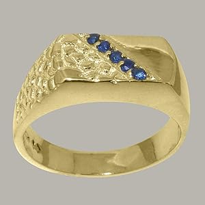 JAGDAMBA GEMS Anillo Chapado En Oro Con Zafiro Amarillo Natural Pukhraj