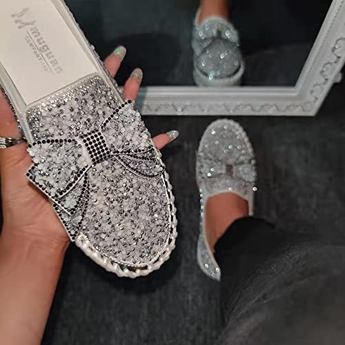 N Ab Women's Casual Fashion Platform Rhinestones Glitter Slip On Sneakers Cute 9.5 #TOP3