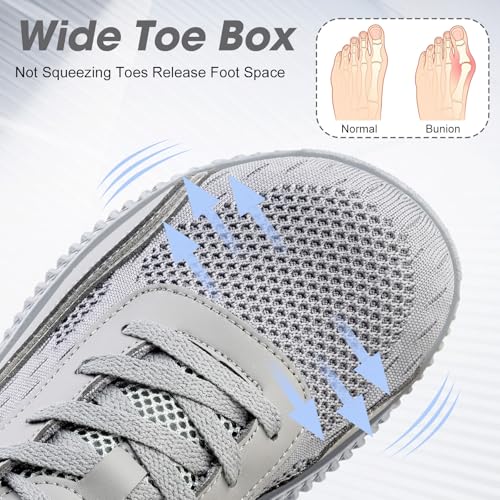 HPK Men's Wide Width Sneakers, Extra Wide Toe Box, Minimalist Barefoot Trail-Running Gym Cross Trainer Shoes, White, Wide2