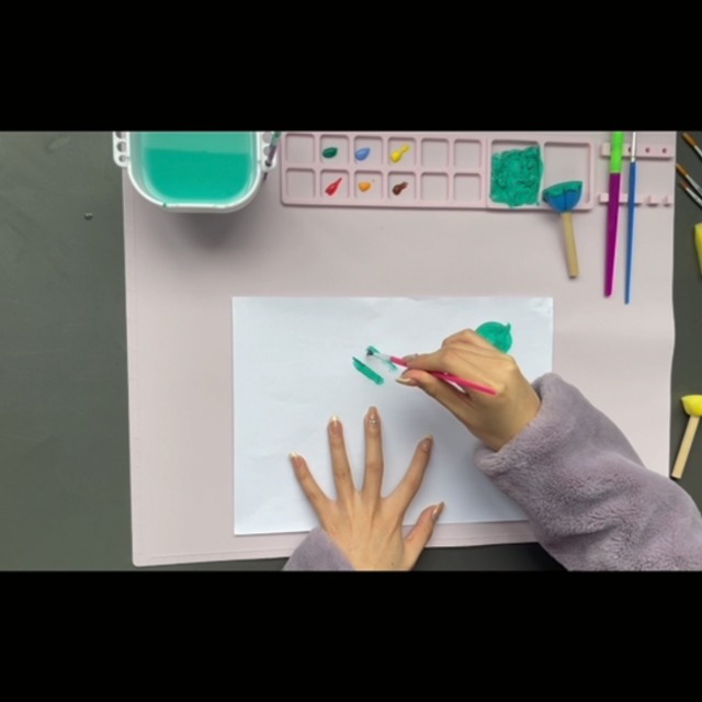 Tappetino Pittura Silicone 40x50cm - Con Pennelli E Tazza - Antiaderente, Pieghevole - Rosa, Per Bambini - Foto 14