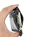 Badge Holder with Zip, Wisdompro 2-Sided PU Leather ID Badge Holder with 1 ID Window, 4 Card Slots, 1 Side Zipper Pocket and 1 Piece 20 Inch Leather Neck Lanyard Strap - Black (Horizontal)