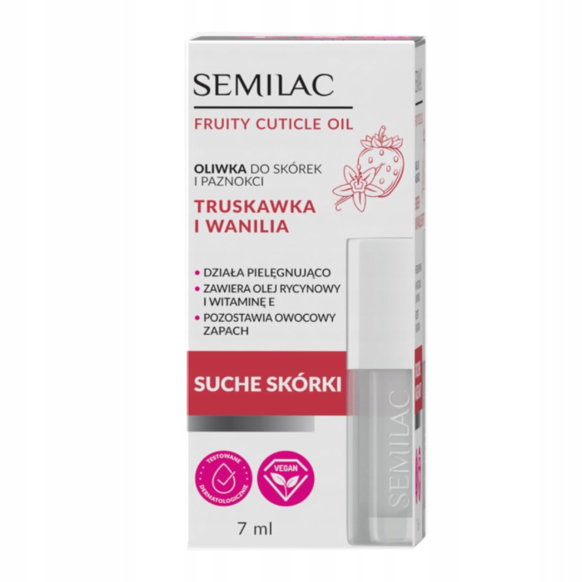 Semilac Olio per unghie Fragola Vaniglia 7 ml