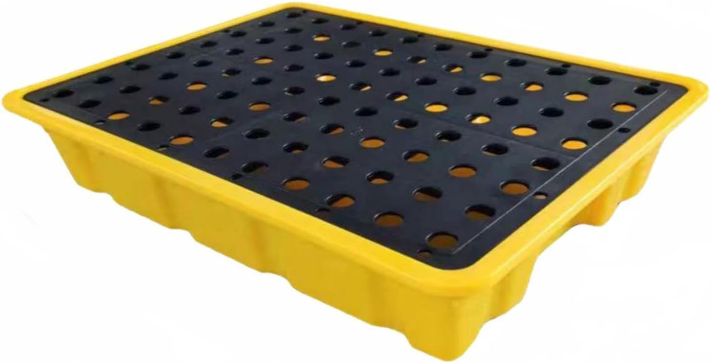 Industrial Modular Oil Drums Leak-Proof Platform,Stackable Polyethylene Laboratory Pallet(3.5L-33.5x33.5x5.8cm)