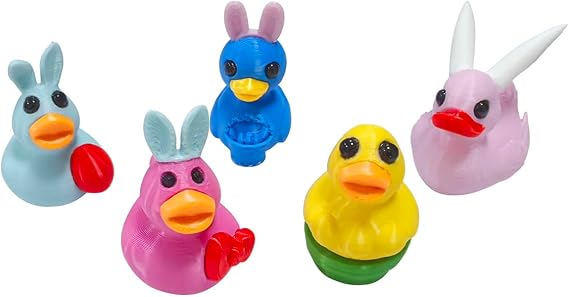 24 Pcs Prefilled Easter Eggs with 3D Print Easter Ducks Toys Inside for Kids Girls Boys Easter Basket Stuffers Party Favors Gifts Easter Egg Fillers Hunt