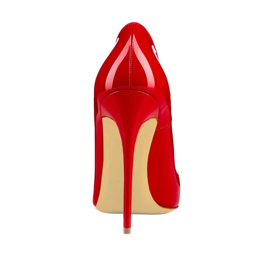 Lutalica W Zapatos de tacón alto de aguja, clásicos, de charol, puntiagudos, sexy, para fiesta, noche, boda
