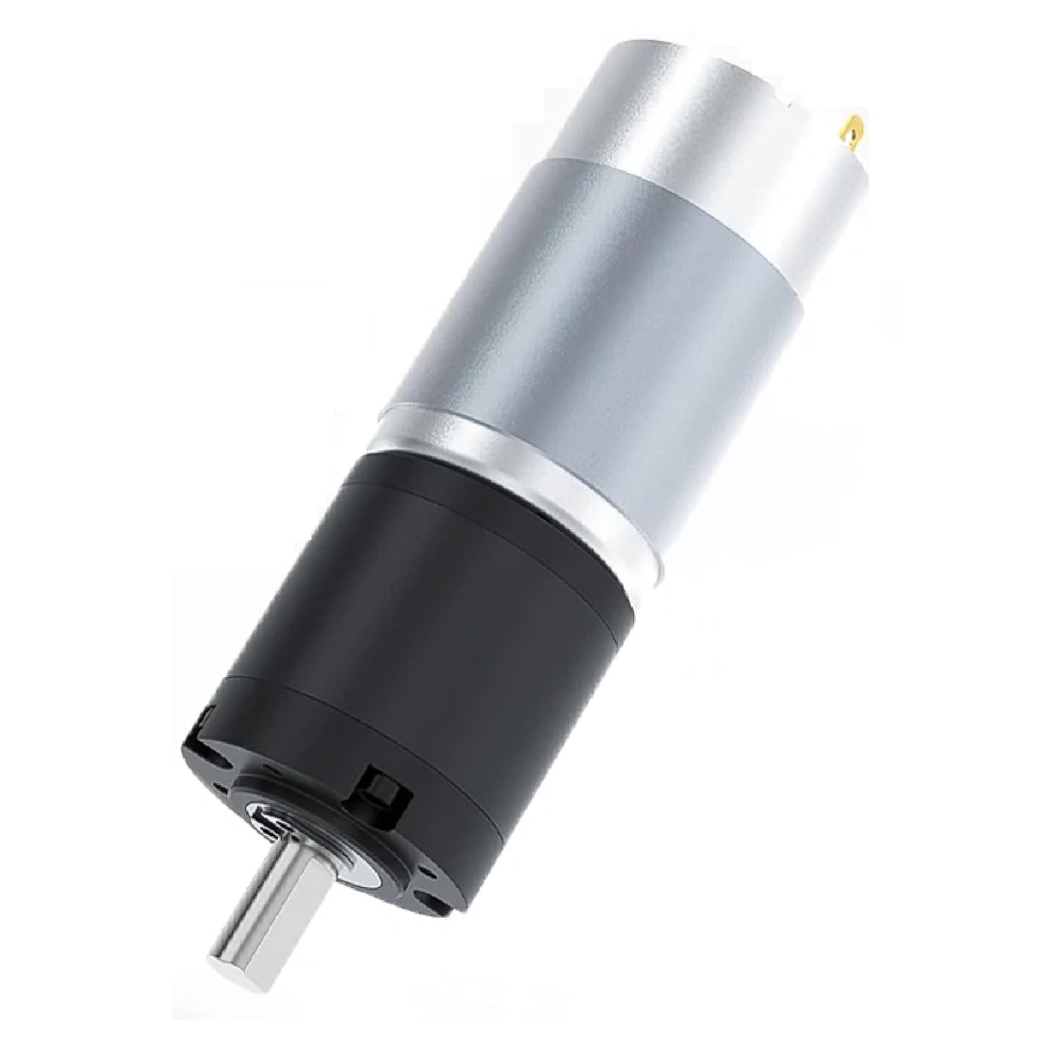 36GP-555 DC Planetary Gear Motor, Forward and Reverse Rotation, High Torque, Adjustable Speed, Black and Silver, Brush Motor with Mounting Bracket (421RPM 12V Single Motor)