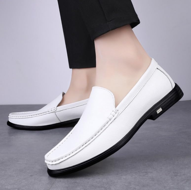 Men's Leather Slip-On Loafers Business Wedding Dress Shoes Comfortable Formal Oxfords Breathable Comfort Shoes3