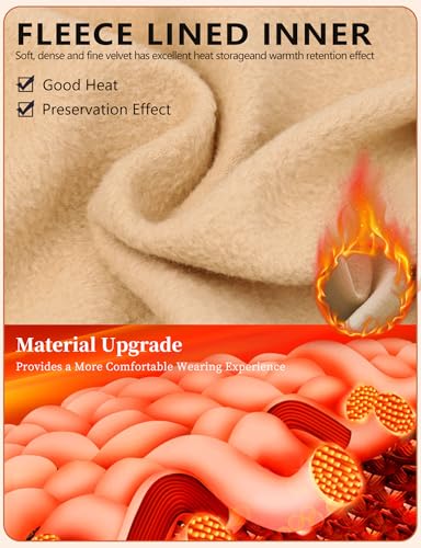 Buauty Fleece Lined Tights for Women - Fake Translucent High Waist Sheer Thermal Leggings, Thick Warm Winter Pantyhose4