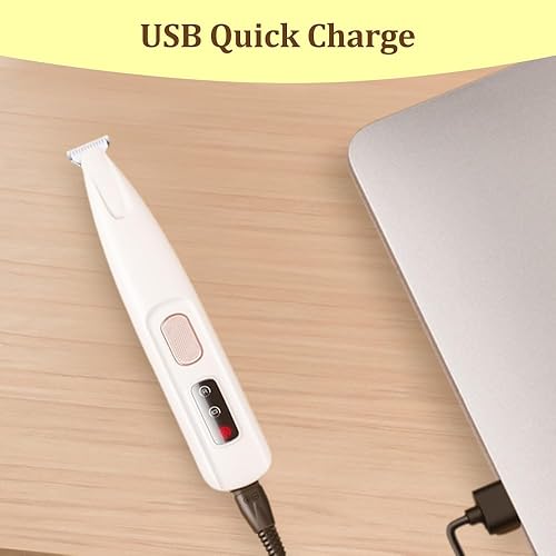 Miniatura 7 de Yilia Recortadora de microprecisión mejorada para mascotas, multifuncional, para aseo con luz LED, de bajo ruido, impermeable, recargable, para