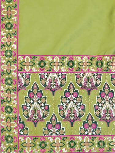 Image of PURVAJA Women's Jacquard Semi-Stitched Lehenga choli