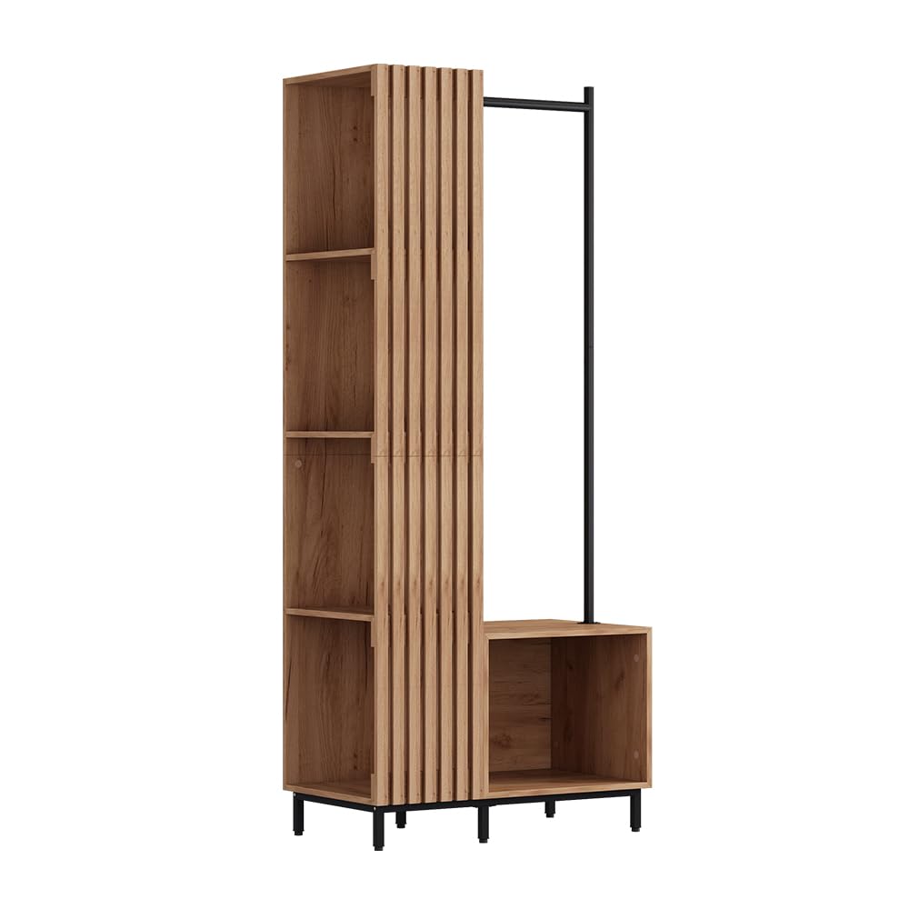 Vicco Armadio da ingresso Zinto, Rovere dorato, 80 x 187 cm